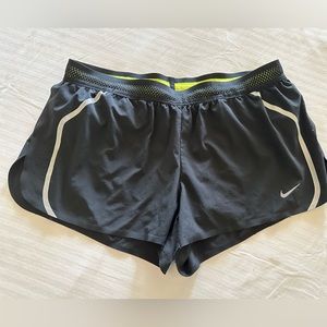 Nike Black Athletic Running Shorts with Reflective Accents, 3 inch in seem